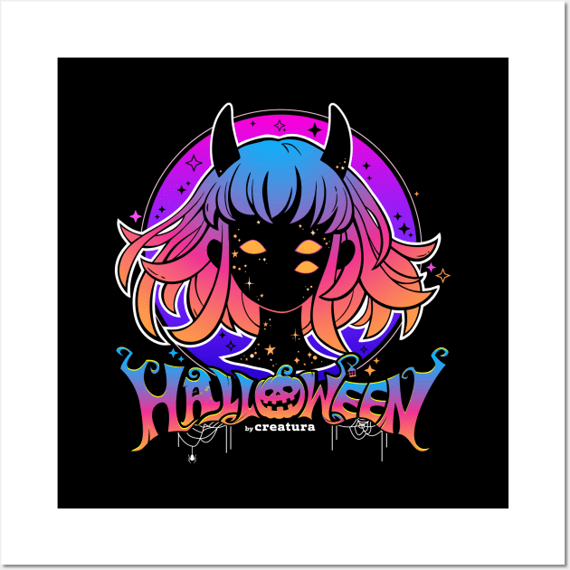 Demon Girl | Halloween Wall Art by Creatura